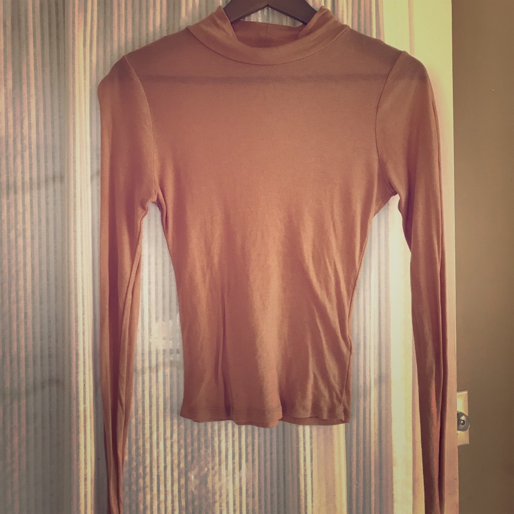 Thin nude mock turtleneck from Topshop